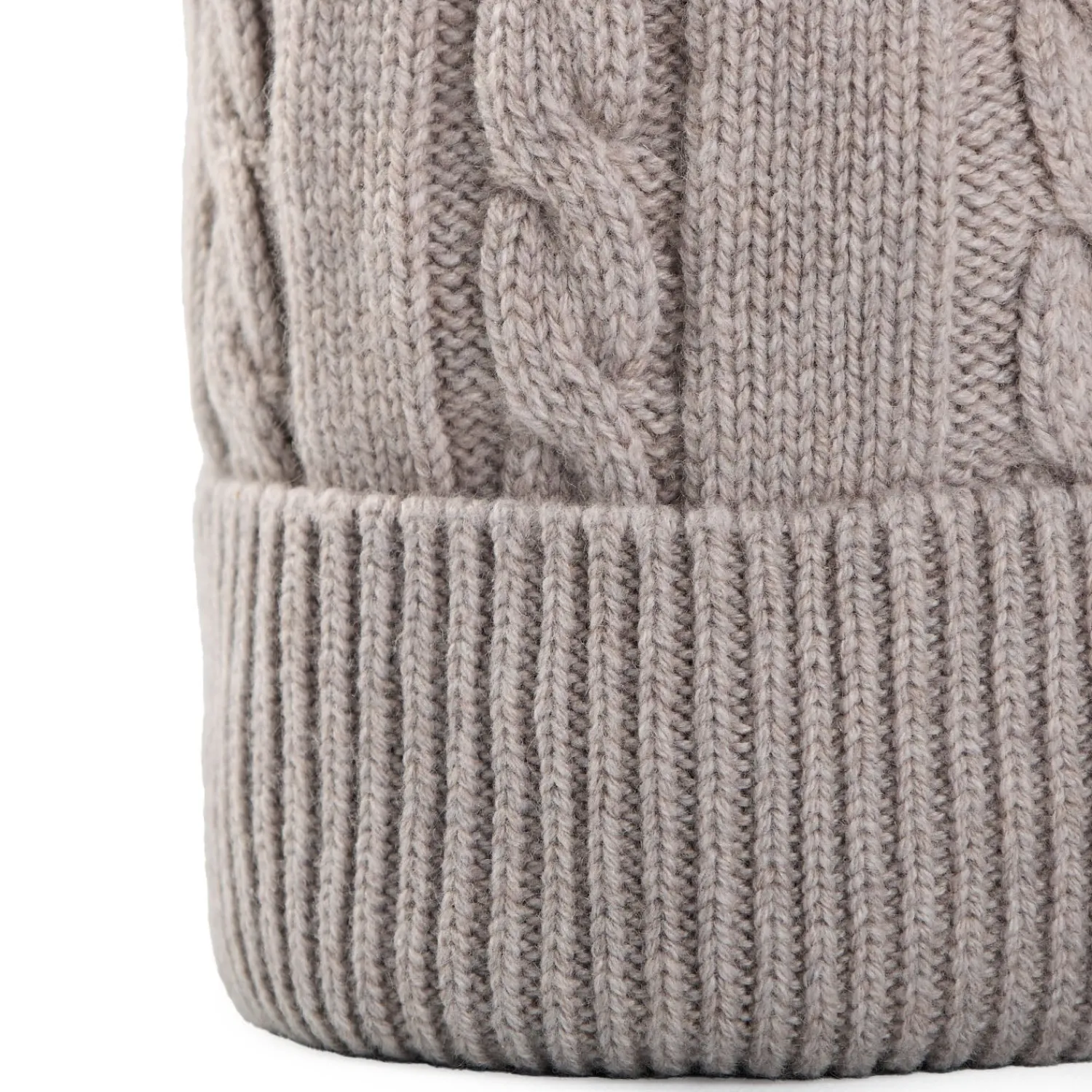 E.Marinella Cappelli|BERRETTO BEIGE A trecce in cashmere