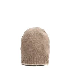 E.Marinella Cappelli|BERRETTO BICOLORE BIANCO E CAMMELLO In cashmere