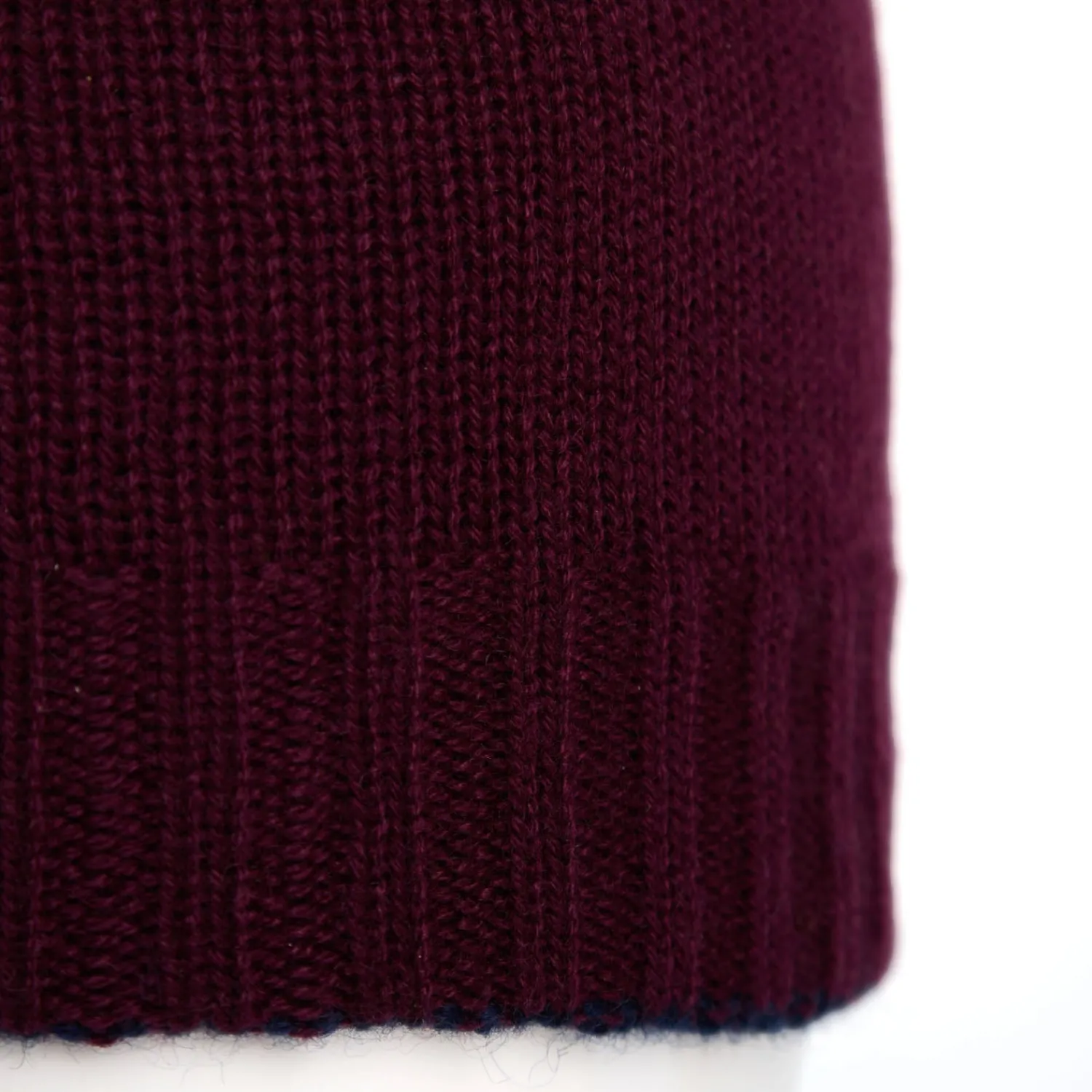 E.Marinella Cappelli|BERRETTO BICOLORE BORDEAUX In cashmere