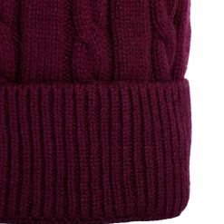 E.Marinella Cappelli|BERRETTO BORDEAUX A trecce in cashmere