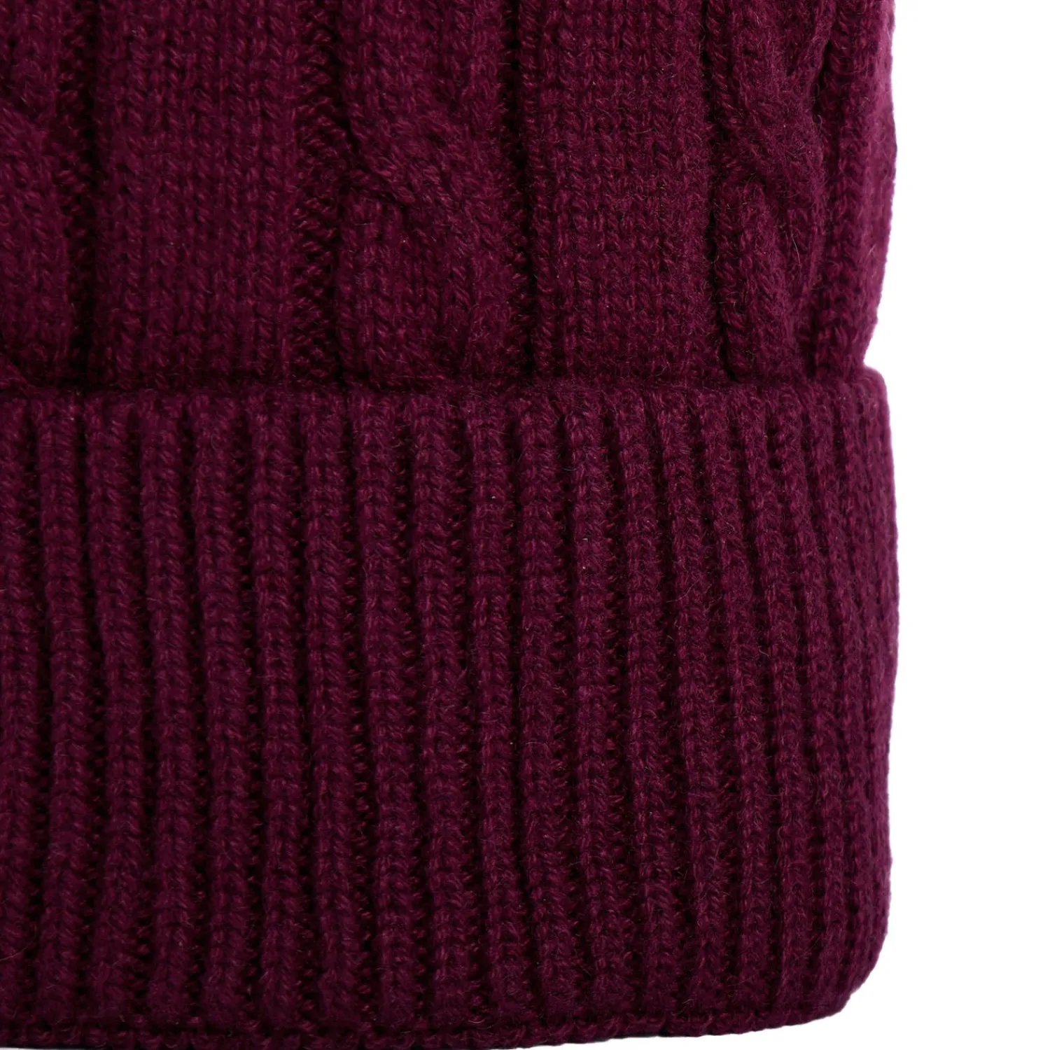 E.Marinella Cappelli|BERRETTO BORDEAUX A trecce in cashmere