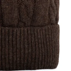 E.Marinella Cappelli|BERRETTO MARRONE SCURO A trecce in cashmere