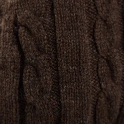 E.Marinella Cappelli|BERRETTO MARRONE SCURO A trecce in cashmere