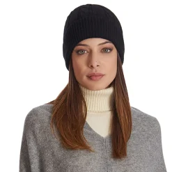 E.Marinella Cappelli|BERRETTO NERO A trecce in cashmere