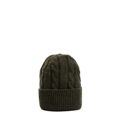 E.Marinella Cappelli|BERRETTO VERDE SCURO A trecce in cashmere