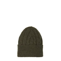 E.Marinella Cappelli|BERRETTO VERDE SCURO A trecce in cashmere