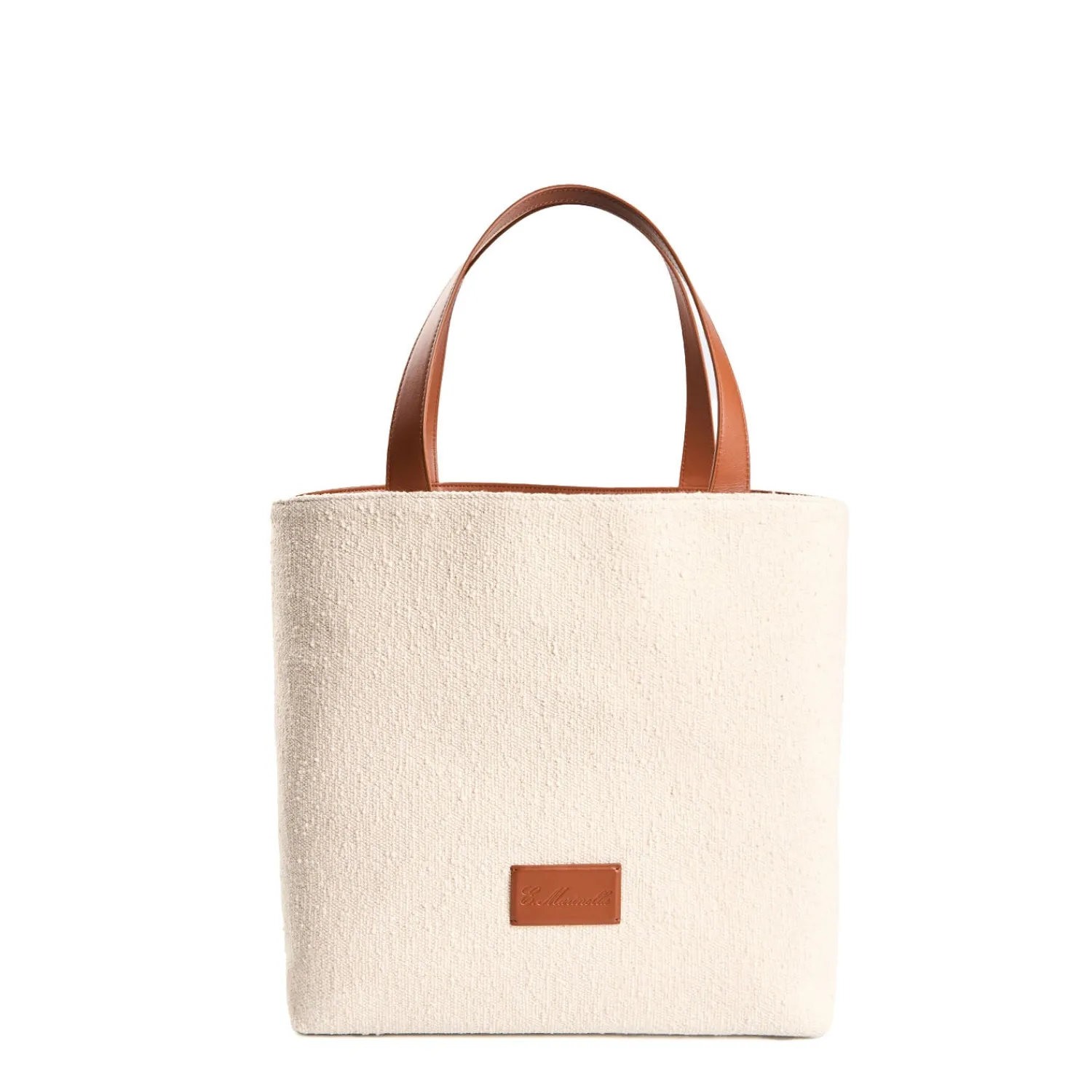 E.Marinella Tote Bag|BORSA BEACH In canvas e pelle liscia