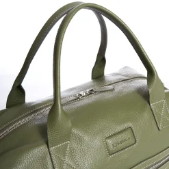 E.Marinella Borse Da Viaggio E Trolley|BORSA DA VIAGGIO VERDE OLIVA In pelle martellata