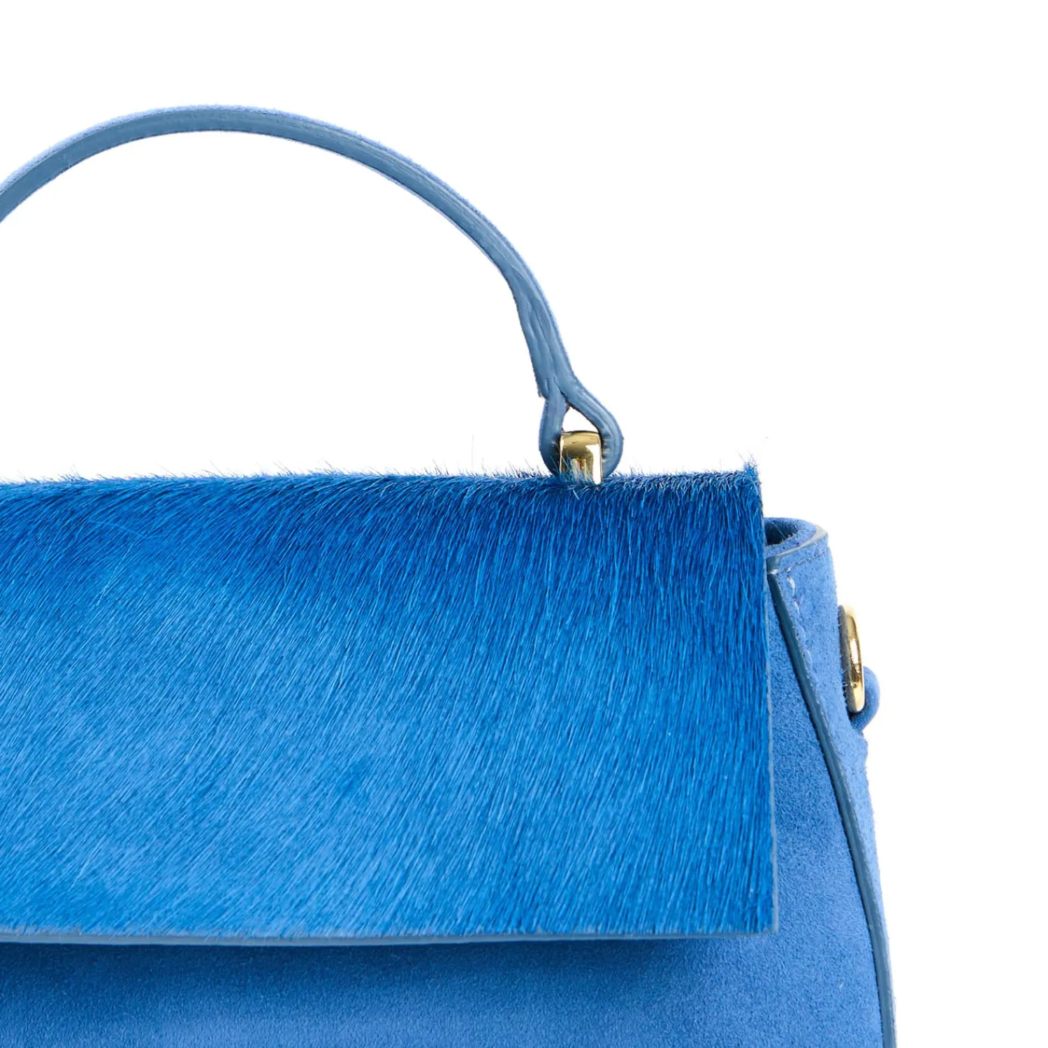 E.Marinella Mini Bag|BORSA MINI CLEO BLUETTE In camoscio e cavallino