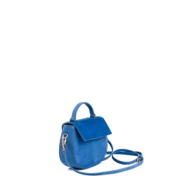 E.Marinella Mini Bag|BORSA MINI CLEO BLUETTE In camoscio e cavallino