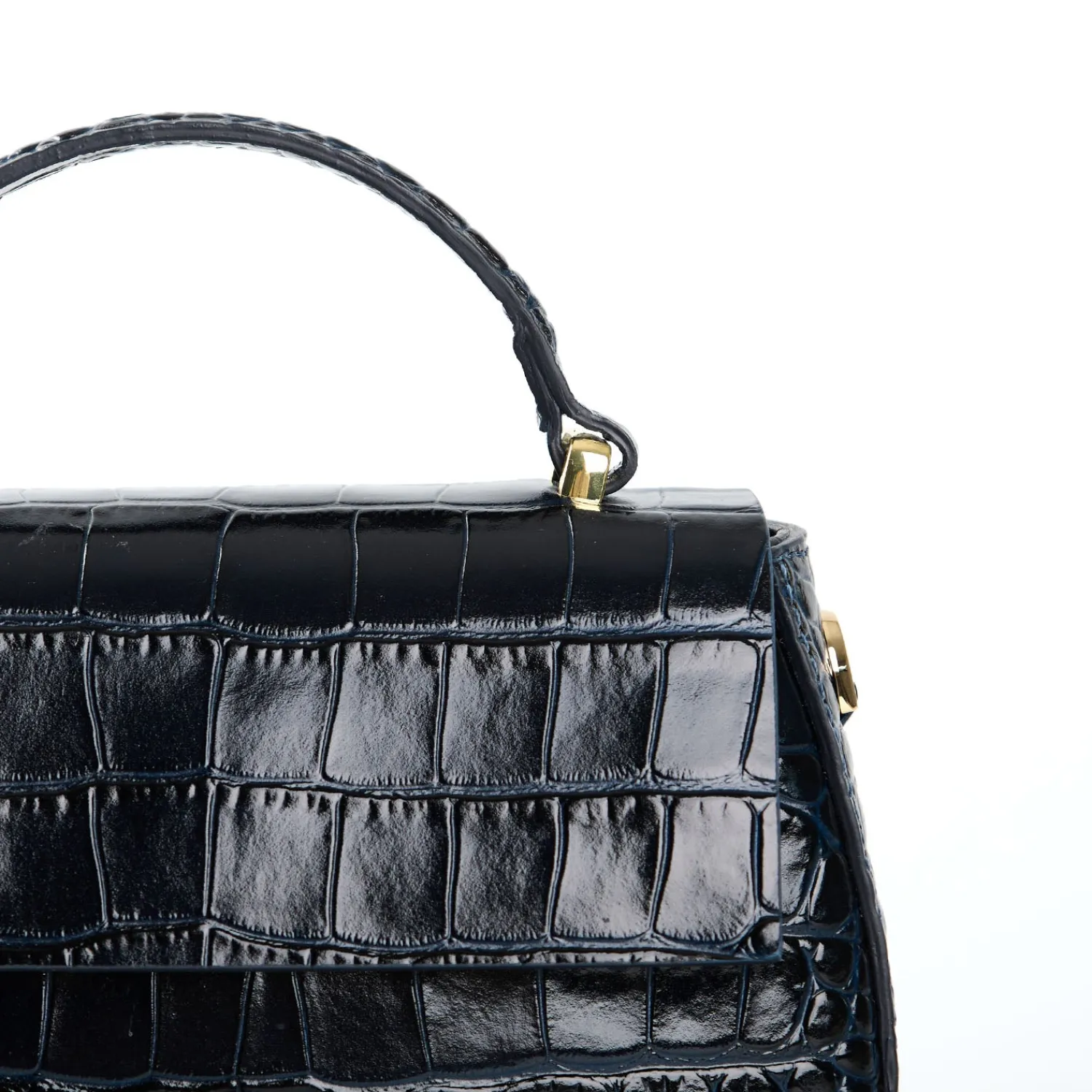 E.Marinella Mini Bag|BORSA MINI CLEO BLU Stampa coccodrillo