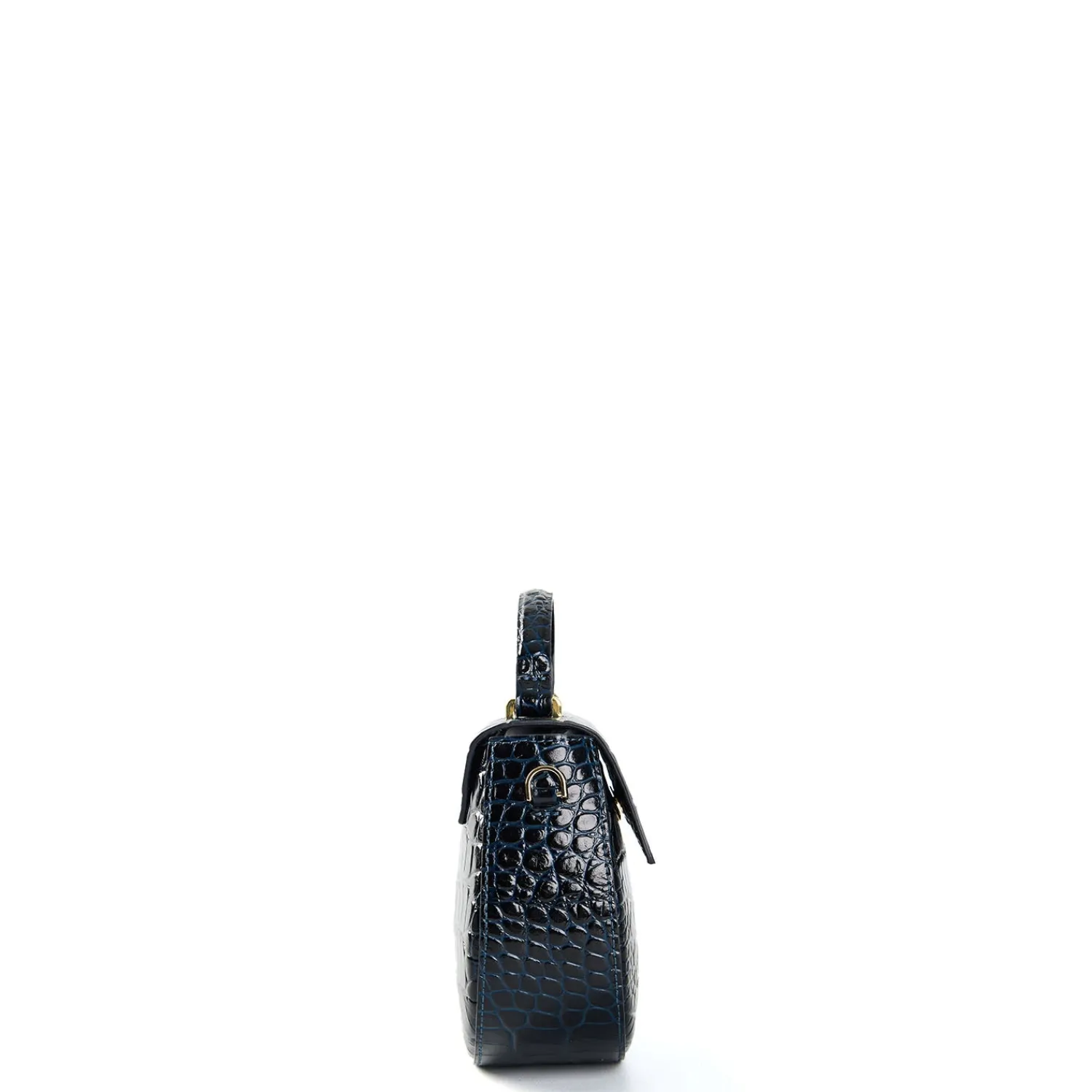 E.Marinella Mini Bag|BORSA MINI CLEO BLU Stampa coccodrillo