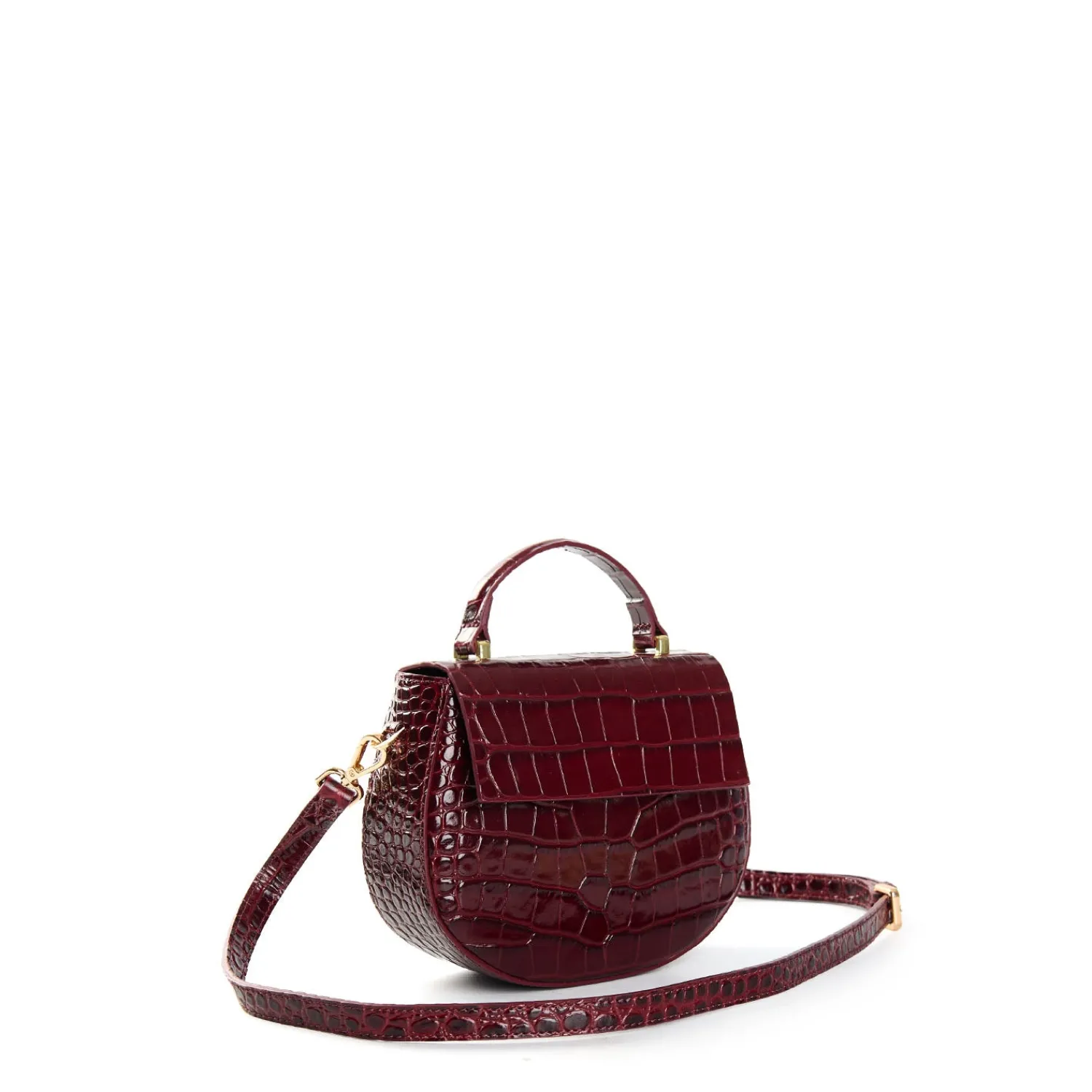 E.Marinella Mini Bag|BORSA MINI CLEO BORDEUAUX Stampa coccodrillo