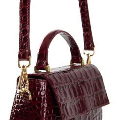 E.Marinella Mini Bag|BORSA MINI CLEO BORDEUAUX Stampa coccodrillo