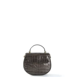E.Marinella Mini Bag|BORSA MINI CLEO GRIGIA Stampa coccodrillo