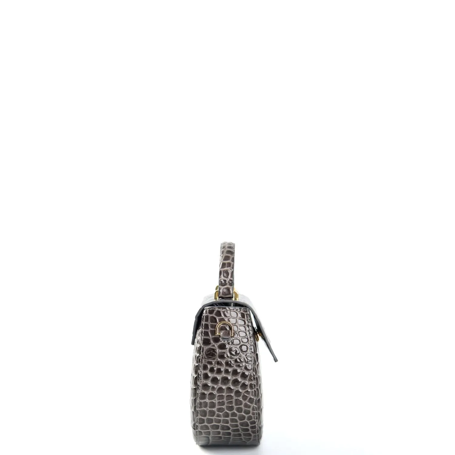 E.Marinella Mini Bag|BORSA MINI CLEO GRIGIA Stampa coccodrillo