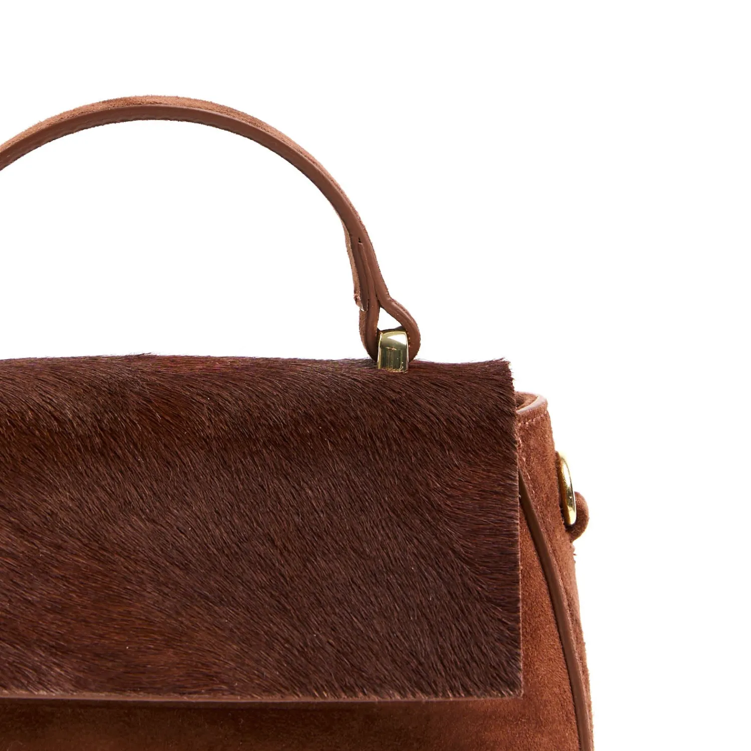 E.Marinella Mini Bag|BORSA MINI CLEO MARRONE In camoscio e cavallino
