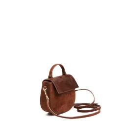 E.Marinella Mini Bag|BORSA MINI CLEO MARRONE In camoscio e cavallino