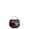 E.Marinella Mini Bag|BORSA MINI CLEO MARRONE SCURO Stampa coccodrillo