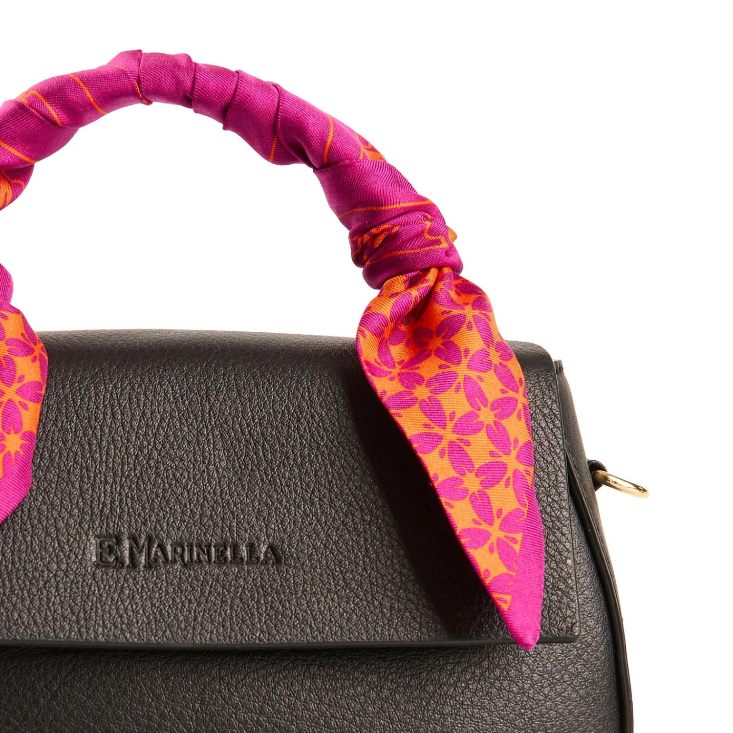 E.Marinella Mini Bag|BORSA MINI CLEO NERA In pelle liscia