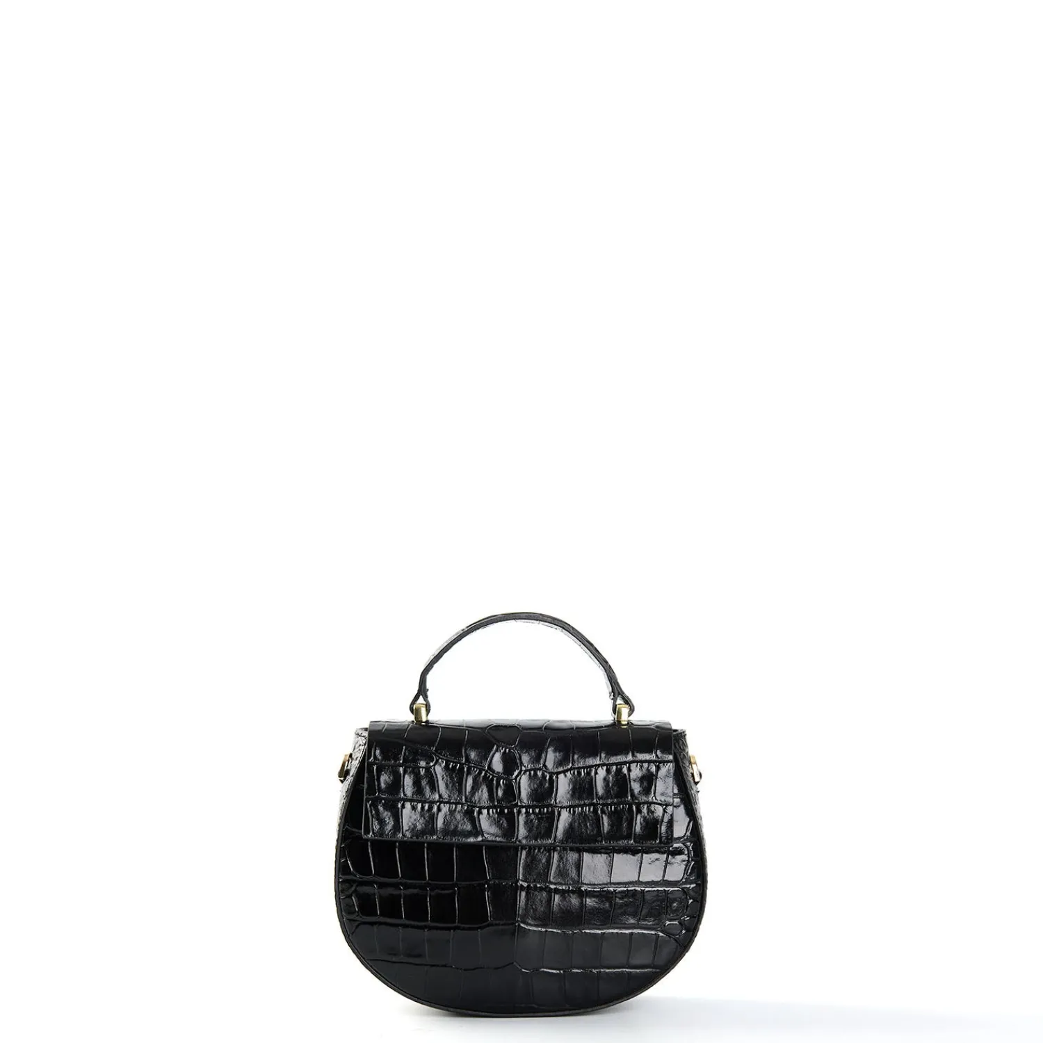 E.Marinella Mini Bag|BORSA MINI CLEO NERA Stampa coccodrillo
