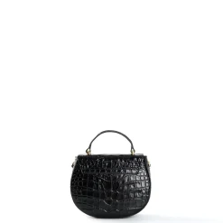 E.Marinella Mini Bag|BORSA MINI CLEO NERA Stampa coccodrillo