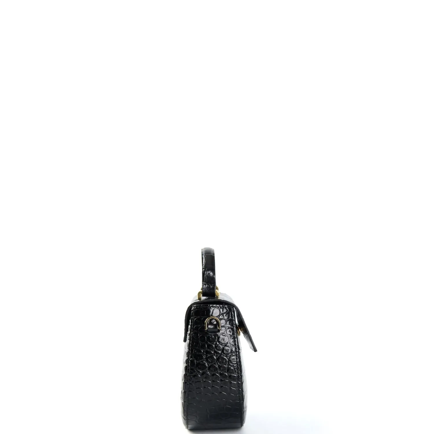 E.Marinella Mini Bag|BORSA MINI CLEO NERA Stampa coccodrillo