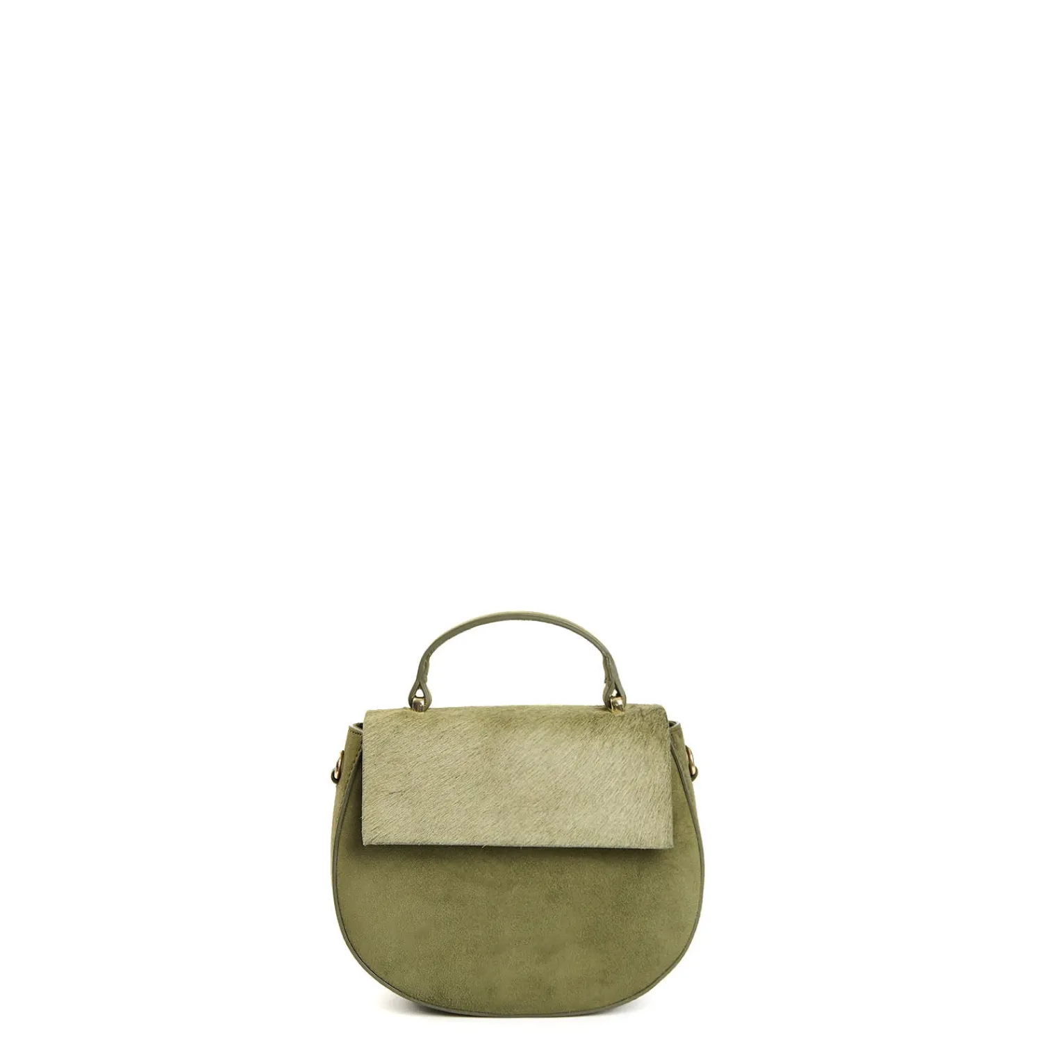 E.Marinella Mini Bag|BORSA MINI CLEO VERDE OLIVA In camoscio e cavallino