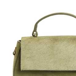 E.Marinella Mini Bag|BORSA MINI CLEO VERDE OLIVA In camoscio e cavallino