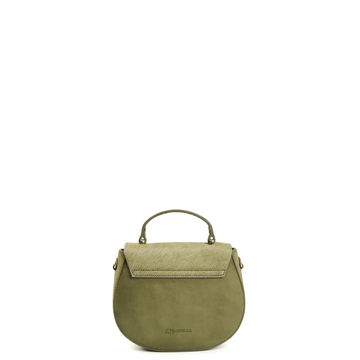 E.Marinella Mini Bag|BORSA MINI CLEO VERDE OLIVA In camoscio e cavallino