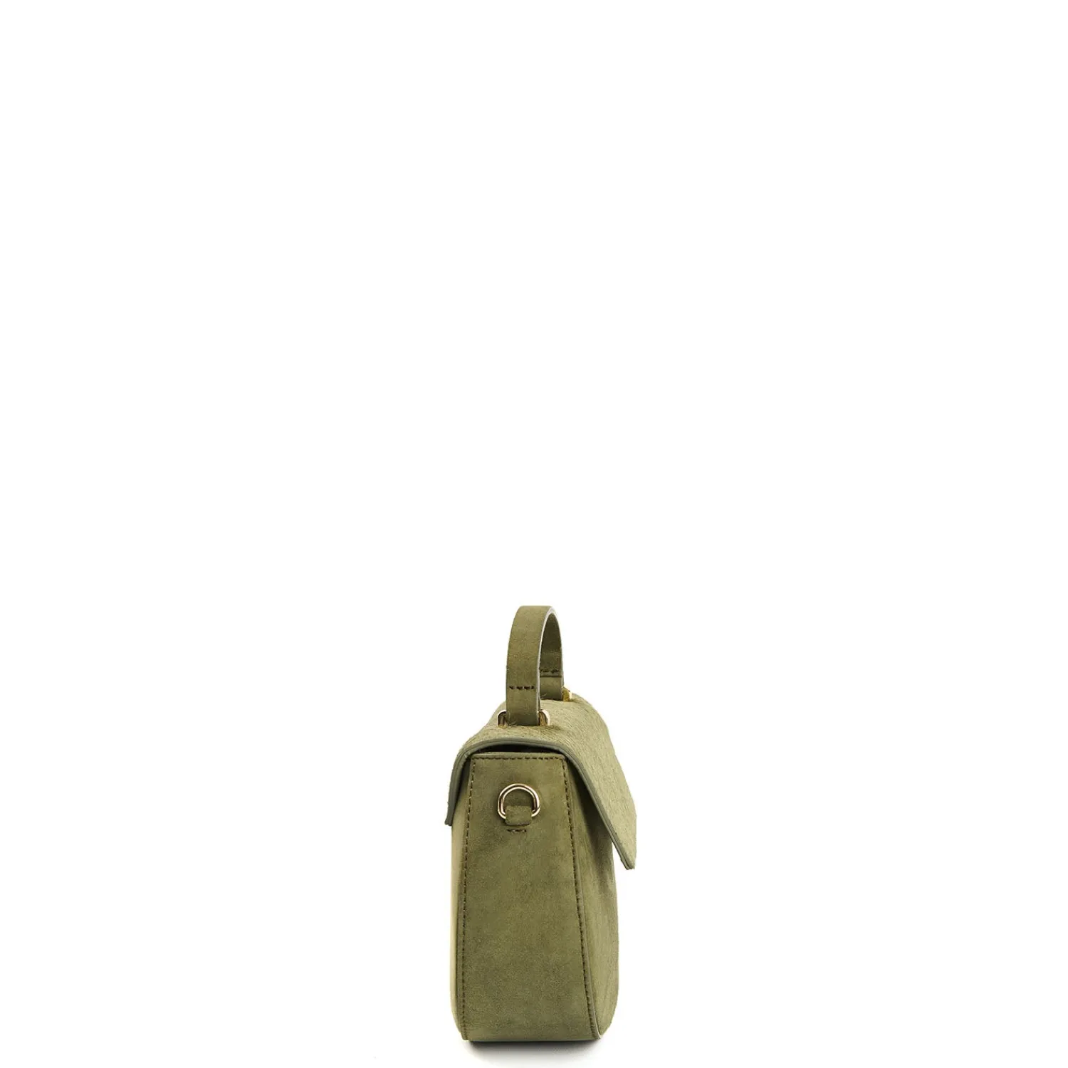 E.Marinella Mini Bag|BORSA MINI CLEO VERDE OLIVA In camoscio e cavallino