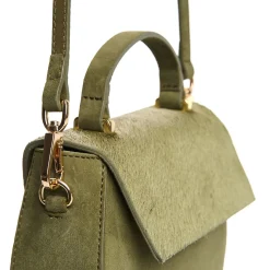 E.Marinella Mini Bag|BORSA MINI CLEO VERDE OLIVA In camoscio e cavallino