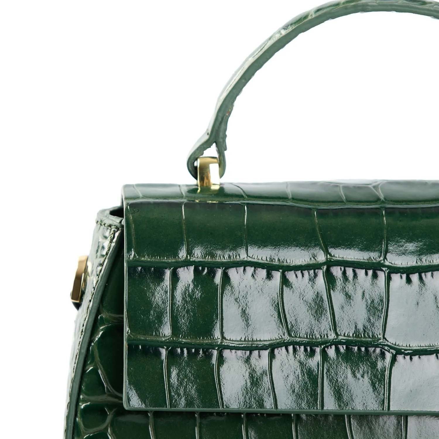 E.Marinella Mini Bag|BORSA MINI CLEO VERDE Stampa coccodrillo