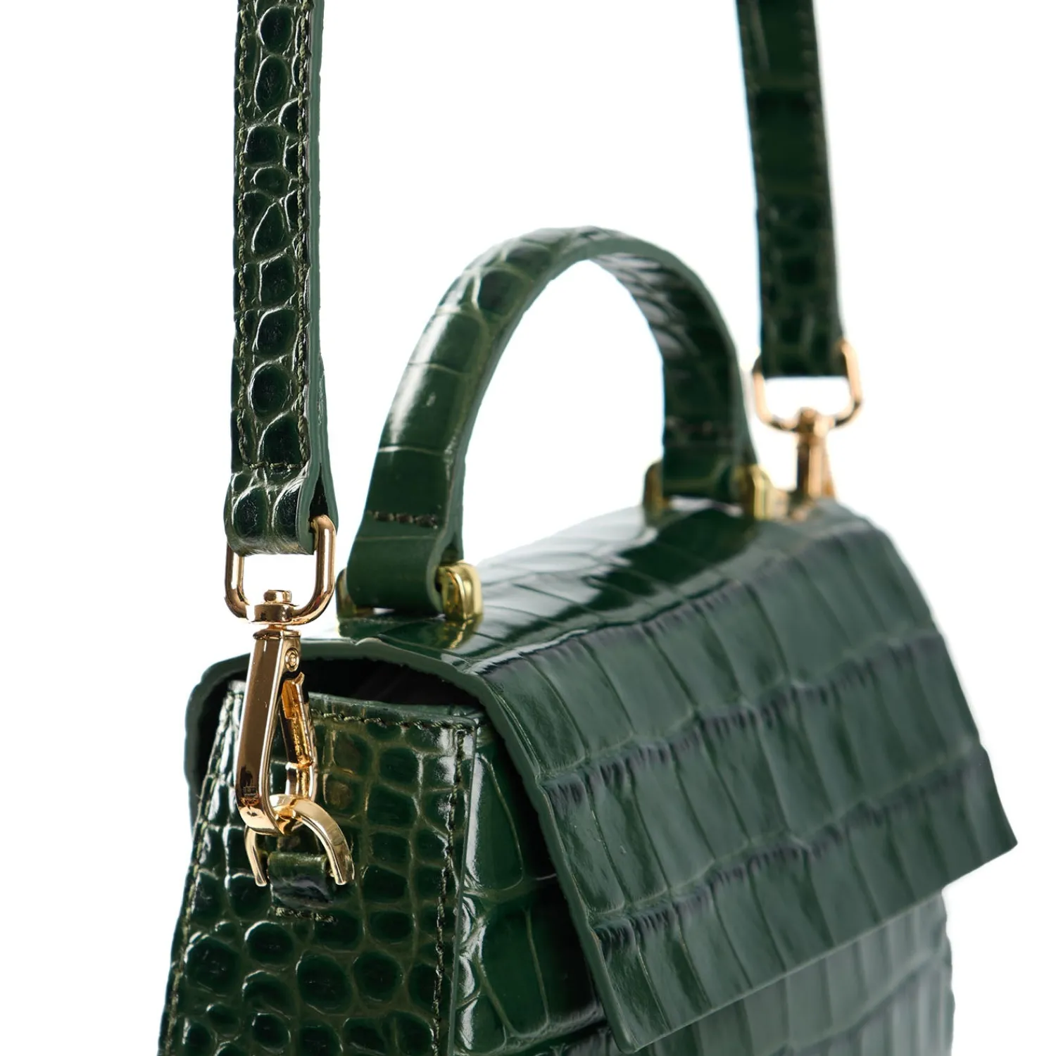 E.Marinella Mini Bag|BORSA MINI CLEO VERDE Stampa coccodrillo