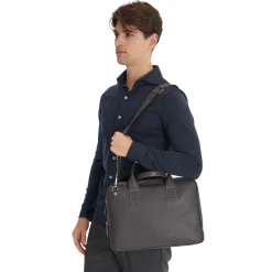 E.Marinella Borse Da Lavoro E Portadocumenti|BORSA PORTA PC GRIGIA In pelle martellata