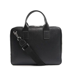 E.Marinella Borse Da Lavoro E Portadocumenti|BORSA PORTA PC NERA In pelle martellata