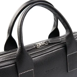 E.Marinella Borse Da Lavoro E Portadocumenti|BORSA PORTA PC NERA In pelle martellata