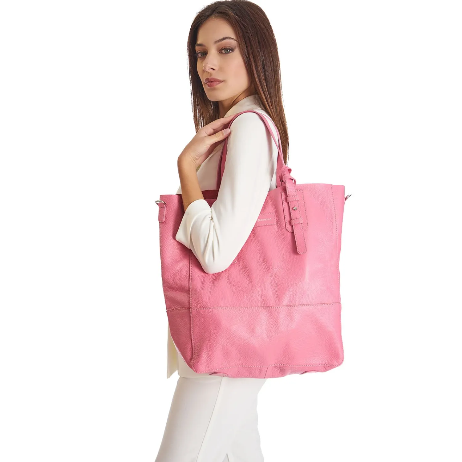 E.Marinella Tote Bag|BORSA ROSA In pelle sfoderata