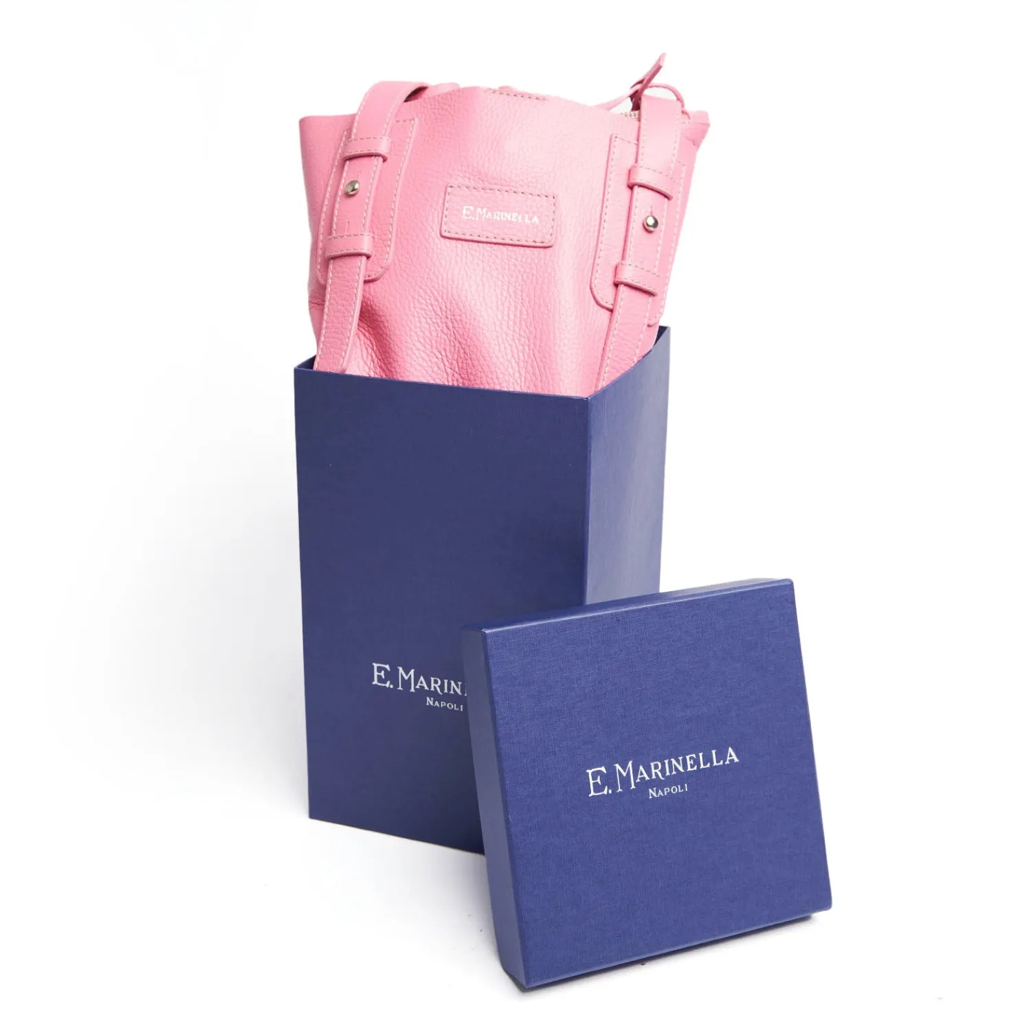 E.Marinella Tote Bag|BORSA ROSA In pelle sfoderata
