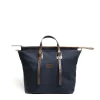 E.Marinella Borse Da Viaggio E Trolley|BORSA WEEKEND BLU SCURO In tela con rifinitute in pelle