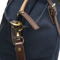 E.Marinella Borse Da Viaggio E Trolley|BORSA WEEKEND BLU SCURO In tela con rifinitute in pelle