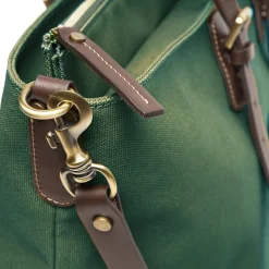 E.Marinella Borse Da Viaggio E Trolley|BORSA WEEKEND VERDE SCURO In tela con rifinitute in pelle