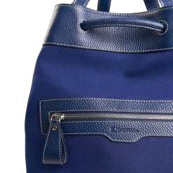 E.Marinella Borse Da Viaggio E Trolley|BORSONE GIAN MIDI BLU SCURO In tela e pelle