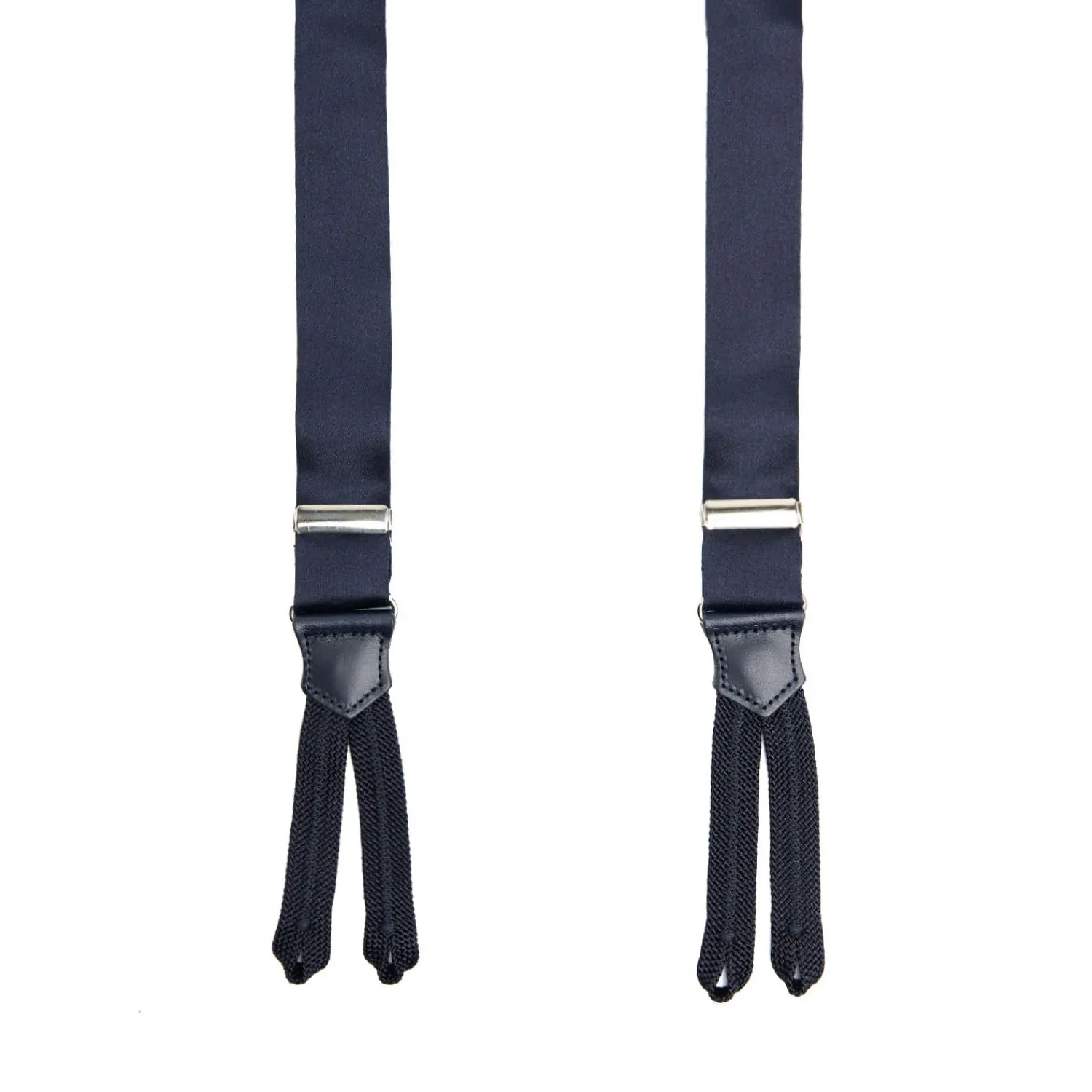 E.Marinella Bretelle|Accessori Per I Testimoni|BRETELLE BLU SCURO In raso di seta 2,5 cm