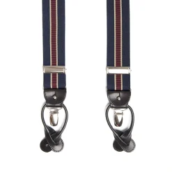 E.Marinella Bretelle|BRETELLE EM BLU E BORDEAUX A righe