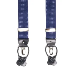 E.Marinella Bretelle|BRETELLE EM BLUETTE Con micro pois bianchi