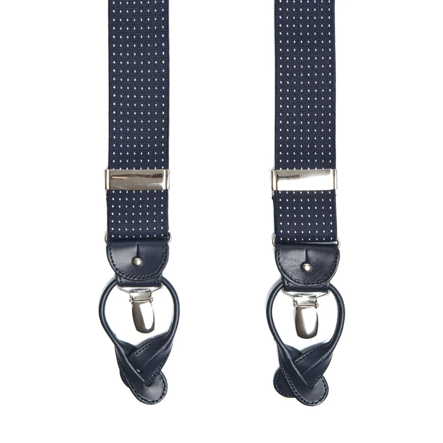 E.Marinella Bretelle|BRETELLE EM BLU Micro pois bianco