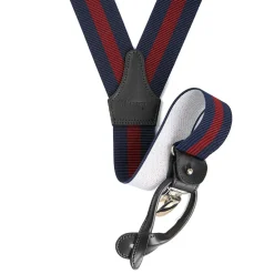 E.Marinella Bretelle|BRETELLE EM BLU SCURO E BORDEAUX Rigata