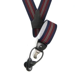 E.Marinella Bretelle|BRETELLE EM BLU SCURO E BORDEAUX Rigata