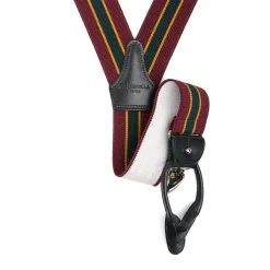 E.Marinella Bretelle|BRETELLE EM BORDEAUX E VERDE Rigata